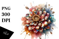 Abstract Shiny Zinnia Metallic Insertions | Clipart Product Image 1