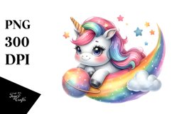 Pastel Cute Unicorn Playful Comet | Clipart Product Image 3