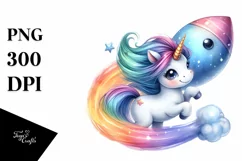 Pastel Cute Unicorn Playful Comet | Clipart Product Image 3