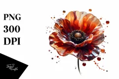 splash of Poppy Abstract Watercolor Product Image 3