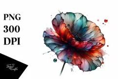 splash of Poppy Abstract Watercolor Product Image 1