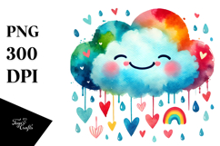 Simple Smiling Washed Cloud, PNG Product Image 1