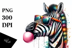 High Detail Zebra Quirky Colorful Clipart Product Image 3