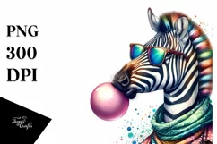 High Detail Zebra Quirky Colorful Clipart Product Image 3