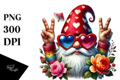 Valentines Gnome Victory Sign PNG Product Image 1
