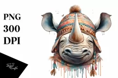 Funny Rhino Tongue Out Clipart Product Image 1