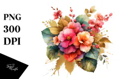 Vibrant Abstract Bouquet with Gold Foil | Sticker Product Image 1