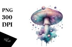 Mystical Celestial Mushroom,Watercolor PNG Product Image 1
