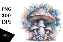 Mystical Celestial Mushroom,Watercolor PNG Product Image 3