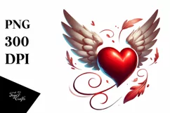 Digital Painting Wings Heart PNG Product Image 1