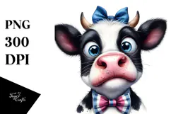 Funny Cow with Bow and Tie, PNG Product Image 1
