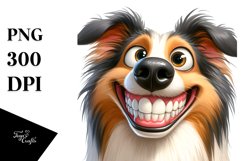 Funny Goofy Collie Watercolor Clipart Product Image 1