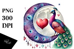 Colorful Boho Peacock Holding Heart Product Image 1