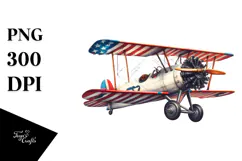 Vintage Biplane with Confetti, High-Res PNG Product Image 1