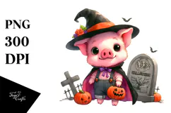 Vibrant Halloween Pig Costume | Sublimation | Clipart Product Image 1
