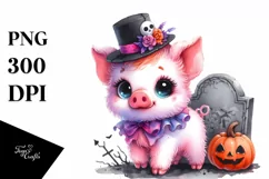 Vibrant Halloween Pig Costume | Sublimation | Clipart Product Image 1
