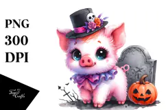 Vibrant Halloween Pig Costume | Sublimation | Clipart Product Image 1