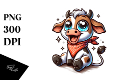 Joyful Cow with Bandana, Vector Art Product Image 1