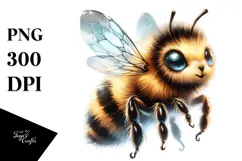 Baby Bee Digital Watercolor PNG Product Image 1