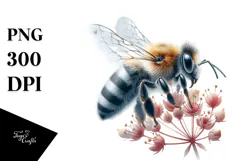 Baby Bee Digital Watercolor PNG Product Image 1