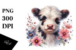 Colorful Baby Highland Cow Clipart Product Image 1