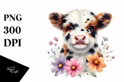 Colorful Baby Highland Cow Clipart Product Image 1
