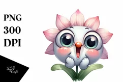 Expressive Baby Face Flower,Watercolor PNG Product Image 1