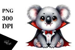 Funny Vampire Koala | Watercolor Clipart Product Image 1