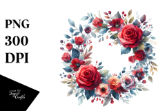 Colorful Abstract Wreath with Red Roses | Sticker Product Image 1