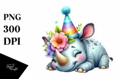 Colorful Baby Rhino | Sublimation | Clipart Product Image 3