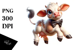 Goofy Baby Calf with Bow Tie PNG Product Image 1