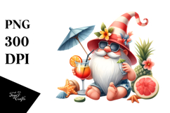 Whimsical Gnome Drinking Cocktail PNG Product Image 1