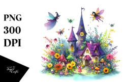 Vibrant Fairy Halloween Scene | Clipart Product Image 1