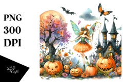 Vibrant Fairy Halloween Scene | Clipart Product Image 1