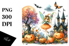 Vibrant Fairy Halloween Scene | Clipart Product Image 1