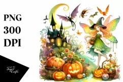 Vibrant Fairy Halloween Scene | Clipart Product Image 3