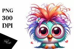 Colorful Crazy Baby Hummingbird Clipart Product Image 3