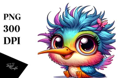 Colorful Baby Hummingbird PNG Product Image 1