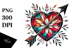 Simple Washed Watercolor Heart PNG Product Image 1
