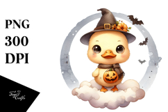 Cute Baby Duck on a Cloud PNG Product Image 1