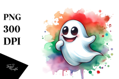 Funny Phantom Watercolor PNG Product Image 1