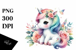 Colorful Baby Unicorn PNG Product Image 3