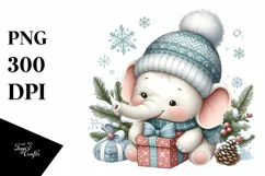 Retro Cute Baby Elephant PNG Product Image 1