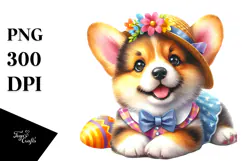 Expressive Baby Corgi, Vibrant PNG Product Image 1