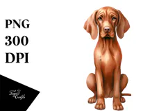 Vibrant Vizsla with Christmas Decorations, PNG Product Image 1