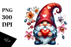 Colorful Valentines Gnome PNG Product Image 1