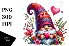 Detailed Valentines Gnome PNG Product Image 1