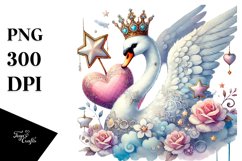 Colorful Adorned Swan Holding Heart Product Image 1