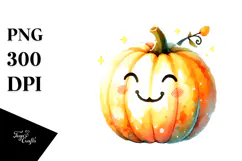 Funny Pumpkin Watercolor PNG Product Image 1