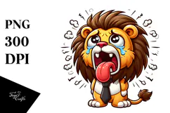 Despairing Lion with Bow Tie PNG Product Image 1